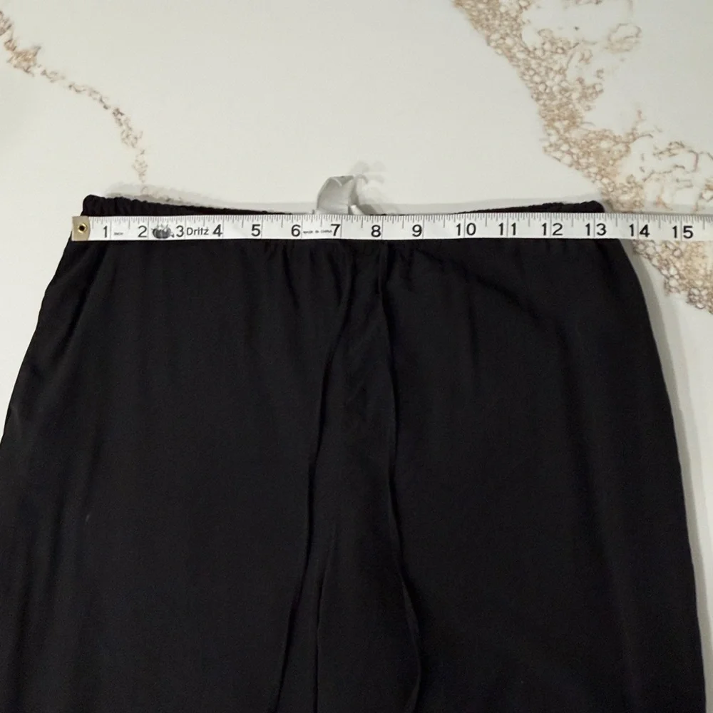H&M Jet Black Straight Leg Drawstring Relaxed Fit Pants | XS
